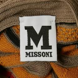 Pre Owned M Missoni Multicolor Patterned Knit Ruffled Midi Dress L