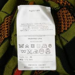 M Missoni Multicolor Patterned Knit Ruffle Detail Midi Dress L