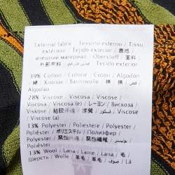 Pre Owned M Missoni Multicolor Patterned Knit Ruffle Detail Midi Dress L