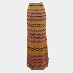 Pre Owned M Missoni Multicolor Patterned Knit Long Skirt S