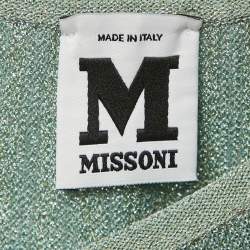 Pre Owned M Missoni Green Textured Lurex Knit Top L