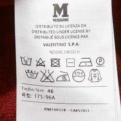 Pre Owned M Missoni Rust Orange Patterned Knit Round Neck Top L