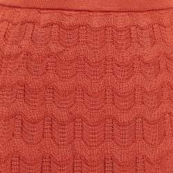 Pre Owned M Missoni Brown Patterned Knit Maxi Skirt S