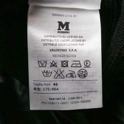 Pre Owned M Missoni Black Patterned Knit Full Sleeve Mini Dress L