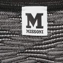 Pre Owned M Missoni Black Patterned Knit Full Sleeve Mini Dress L