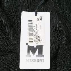 Pre Owned M Missoni Black Patterned Knit Full Sleeve Mini Dress L