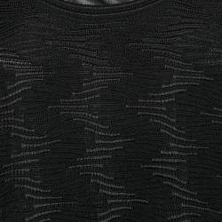 Pre Owned M Missoni Black Patterned Knit Full Sleeve Mini Dress L