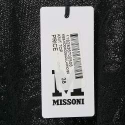 M Missoni Black Patterned Knit Round Neck Full Sleeve Top S