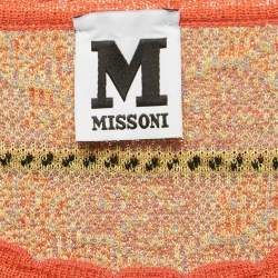 Pre Owned M Missoni Multicolor Patterned Knit Long Sleeve Top L