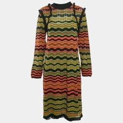 M Missoni Multicolor Patterned Knit Ruffled Short Dress S