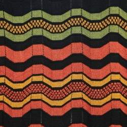 M Missoni Multicolor Patterned Knit Ruffled Short Dress S
