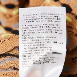 Pre Owned M Missoni Beige/Multicolor Patterned Knit Long Sleeve Top L