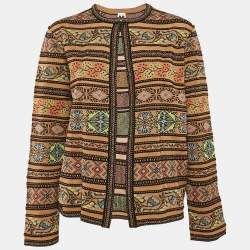 M Missoni Multicolor/Brown Wool Blend Full Sleeve Cardigan L