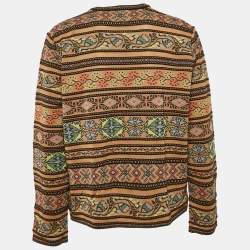 M Missoni Multicolor/Brown Wool Blend Full Sleeve Cardigan L
