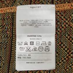 مملوكة مسبقًا M Missoni Multicolor Patterned Knit Wool Blend Midi Skirt S