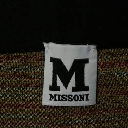 مملوكة مسبقًا M Missoni Multicolor Patterned Knit Wool Blend Midi Skirt S