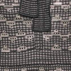 M Missoni Multicolor Pinhole Patterned Lurex Knit Tie-Up Neck Maxi Dress M