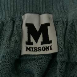 Pre Owned M Missoni Blue Patterned Knit Sleeveless Top S