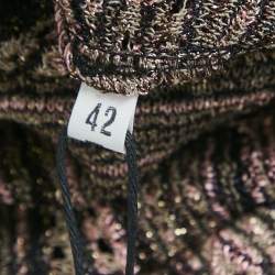 مملوكة مسبقًا M Missoni Multicolor Pinhole Patterned Lurex Knit Tie-Up Neck Maxi Dress M