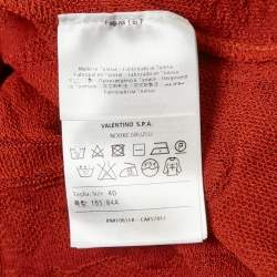 M Missoni Orange Patterned Cotton Blend Knit Full Sleeve Top S
