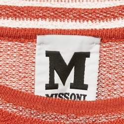 M Missoni Burnt Orange Floral Knit Long Sleeve Top M