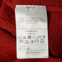 M Missoni Burnt Orange Floral Knit Long Sleeve Top M