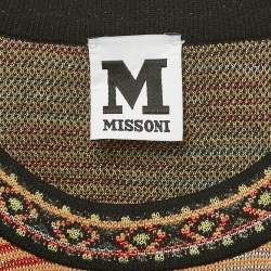 Pre Owned M Missoni Multicolor Patterned Knit Long Sleeve Midi Dress S