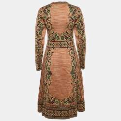 Pre Owned M Missoni Multicolor Patterned Knit Long Sleeve Midi Dress S