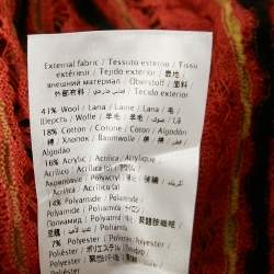 Pre Owned M Missoni Orange Pointelle Knit Long Sleeve Top S