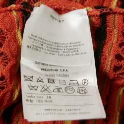 Pre Owned M Missoni Orange Pointelle Knit Long Sleeve Top S