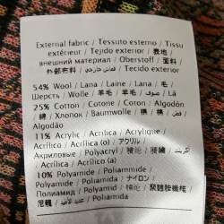 Pre Owned M Missoni Beige Floral Intarsia Knit Long Sleeve Cardigan S