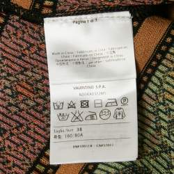 Pre Owned M Missoni Beige Floral Intarsia Knit Long Sleeve Cardigan S