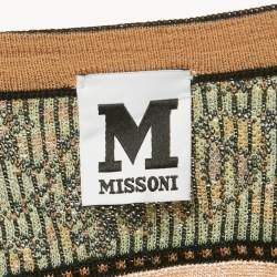 Pre Owned M Missoni Beige Floral Intarsia Knit Long Sleeve Cardigan S