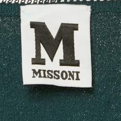 مملوكة مسبقًا M Missoni Green Jersey Long Sleeve Top S