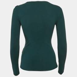 مملوكة مسبقًا M Missoni Green Jersey Long Sleeve Top S