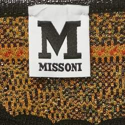 Pre Owned M Missoni Multicolor Patterned Wool Blend Long Sleeve Knit Top S