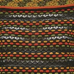 Pre Owned M Missoni Multicolor Patterned Wool Blend Long Sleeve Knit Top S