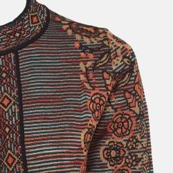 Pre Owned M Missoni Multicolor Patterned Knit Cardigan S