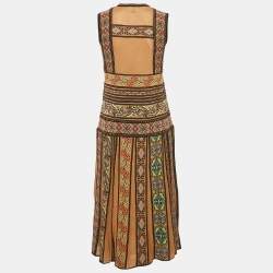 مملوكة مسبقًا M Missoni Multicolor Patterned Knit Sleeveless Midi Dress S