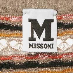 M Missoni Multicolor Patterned Knit Button Front Cardigan M