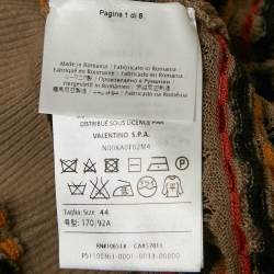 M Missoni Multicolor Patterned Knit Button Front Cardigan M