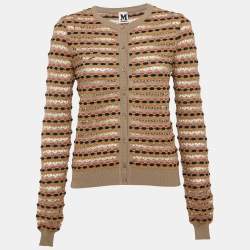 M Missoni Multicolor Patterned Knit Button Front Cardigan M