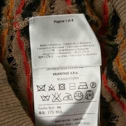 Pre Owned M Missoni Multicolor Patterned Knit Button Front Cardigan L