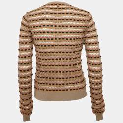 Pre Owned M Missoni Multicolor Patterned Knit Button Front Cardigan L