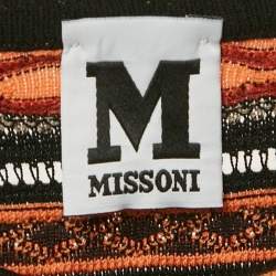 M Missoni Orange/Black Patterned Knit Top S