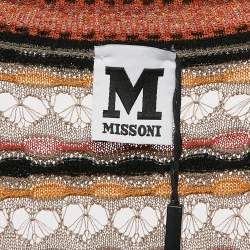 مملوكة مسبقًا M Missoni Beige/Black Patterned Knit Long Sleeve Midi Dress M