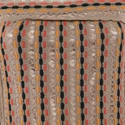 مملوكة مسبقًا M Missoni Beige/Black Patterned Knit Long Sleeve Midi Dress M