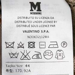 مملوكة مسبقًا M Missoni Beige/Black Patterned Knit Long Sleeve Midi Dress M