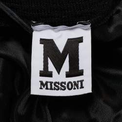 Pre Owned M Missoni Black/Green Patterned Knit Maxi Skirt S