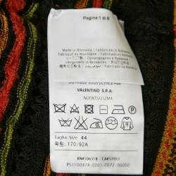 Pre Owned M Missoni Black/Green Patterned Knit Long Sleeve Midi Dress M